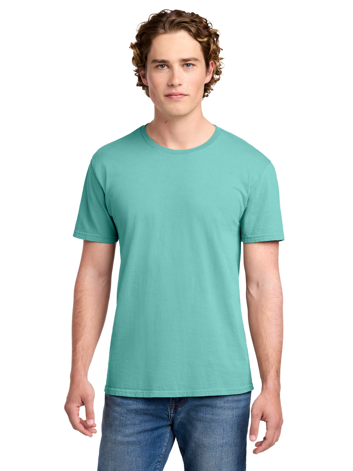 Men's Pocketless Beach Wash Garment-Dyed T-Shirt - PC099 - Cool Mint