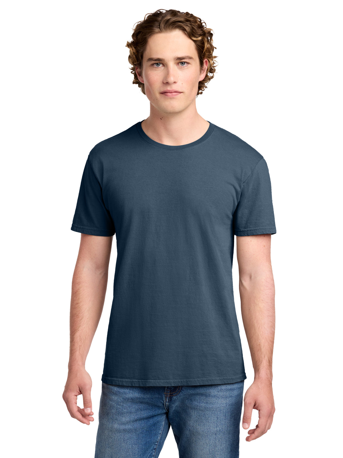 Men's Pocketless Beach Wash Garment-Dyed T-Shirt - PC099 - Denim Blue