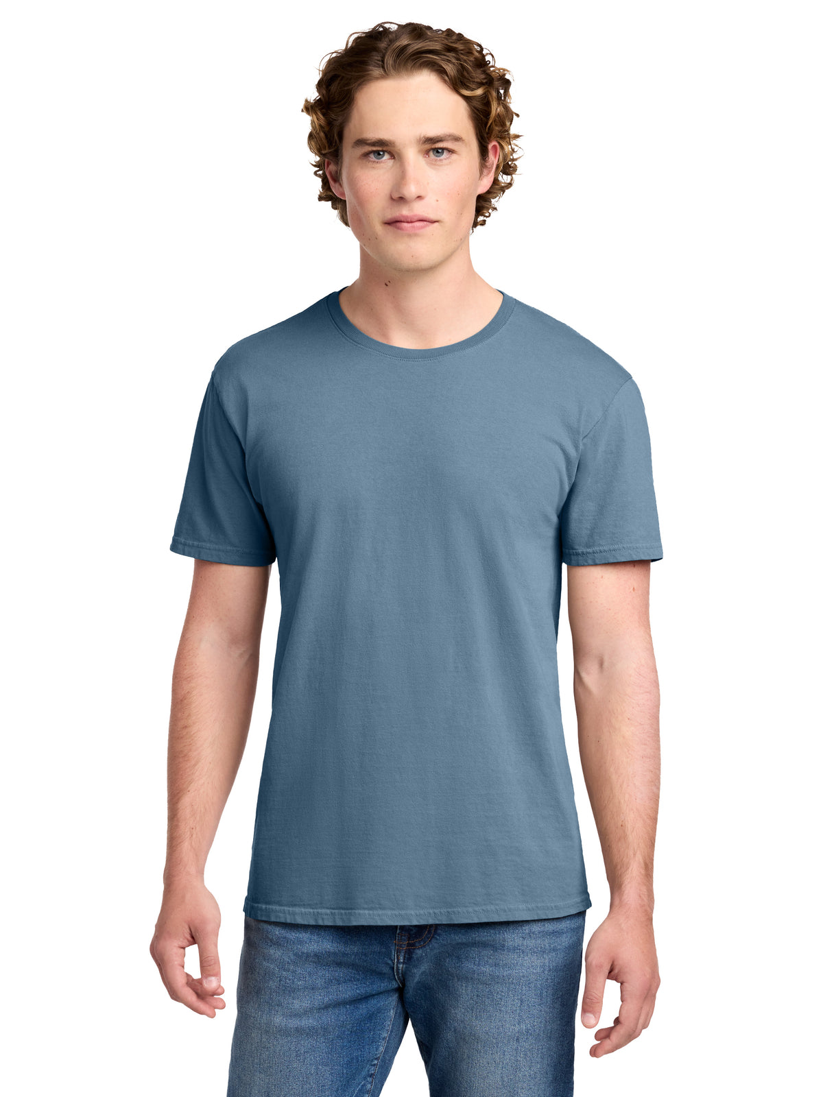 Men's Pocketless Beach Wash Garment-Dyed T-Shirt - PC099 - Faded Denim