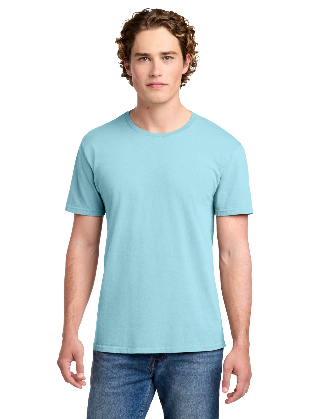 Men's Pocketless Beach Wash Garment-Dyed T-Shirt - PC099 - Glacier