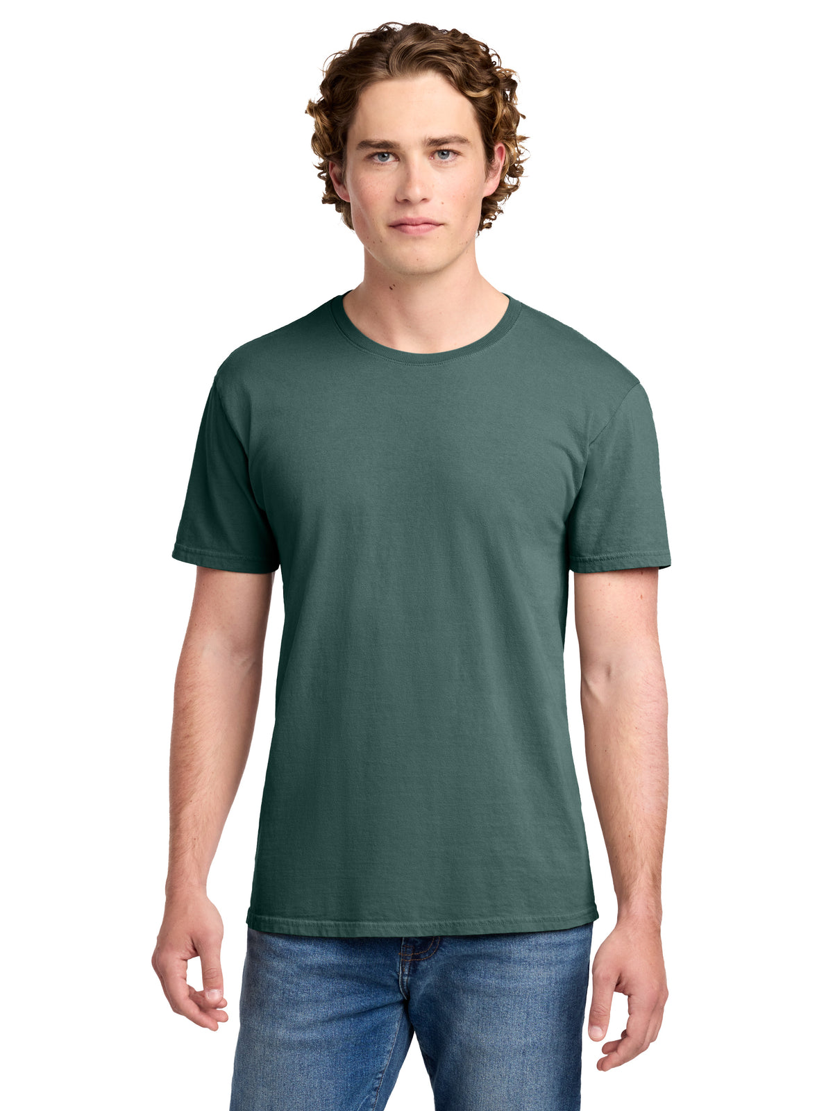 Men's Pocketless Beach Wash Garment-Dyed T-Shirt - PC099 - Nordic Green