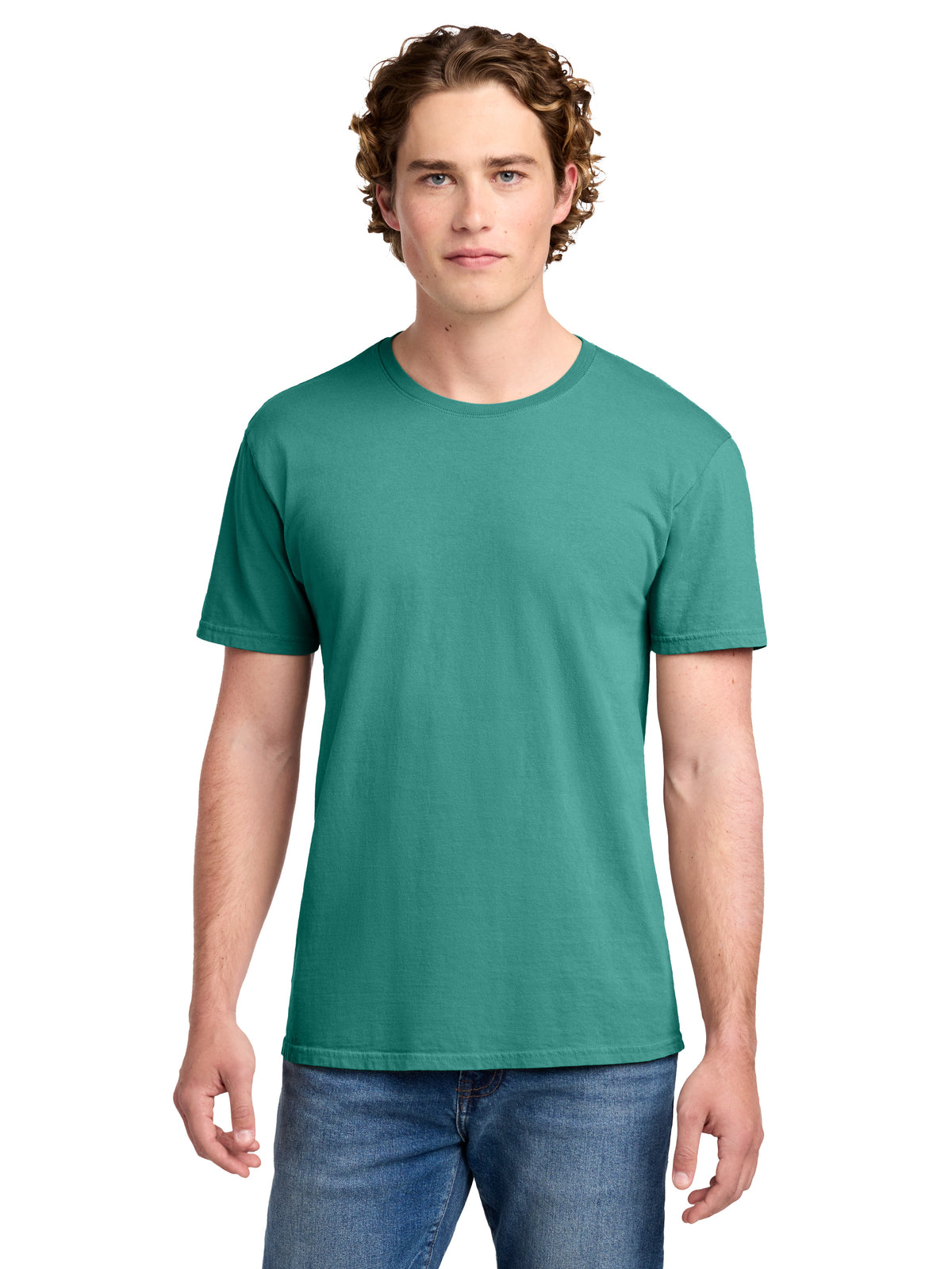 Men's Pocketless Beach Wash Garment-Dyed T-Shirt - PC099 - Peacock