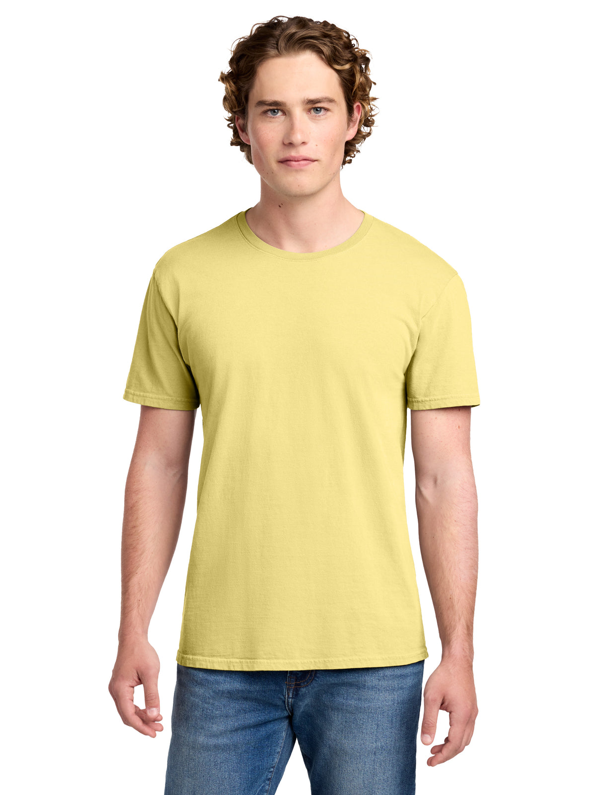 Men's Pocketless Beach Wash Garment-Dyed T-Shirt - PC099 - Popcorn