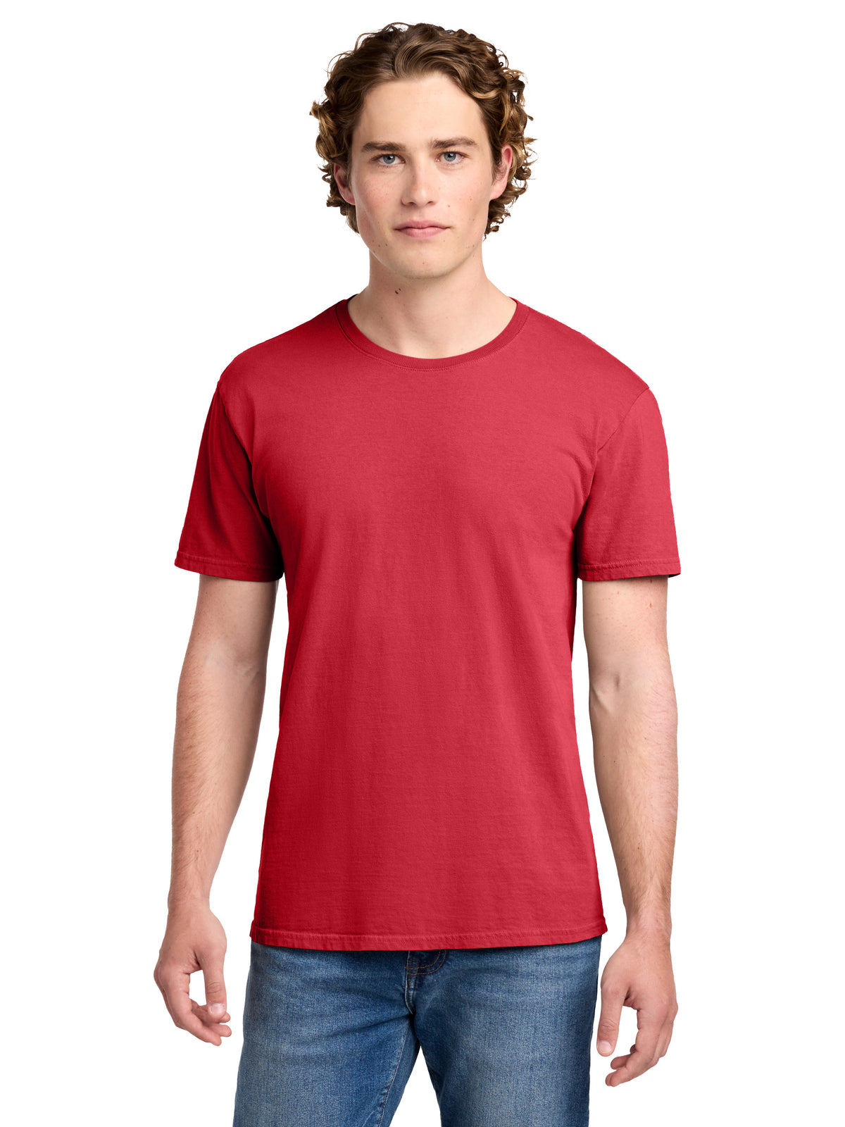 Men's Pocketless Beach Wash Garment-Dyed T-Shirt - PC099 - Poppy