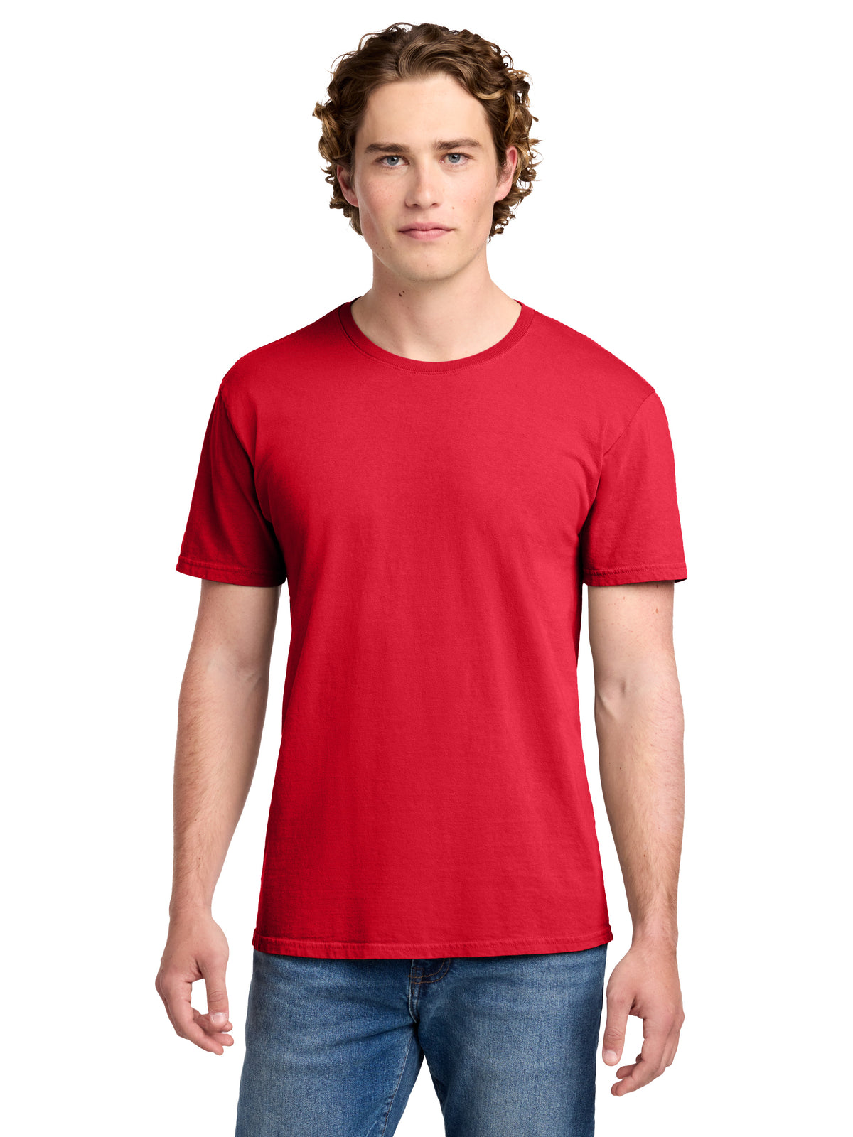 Men's Pocketless Beach Wash Garment-Dyed T-Shirt - PC099 - Red