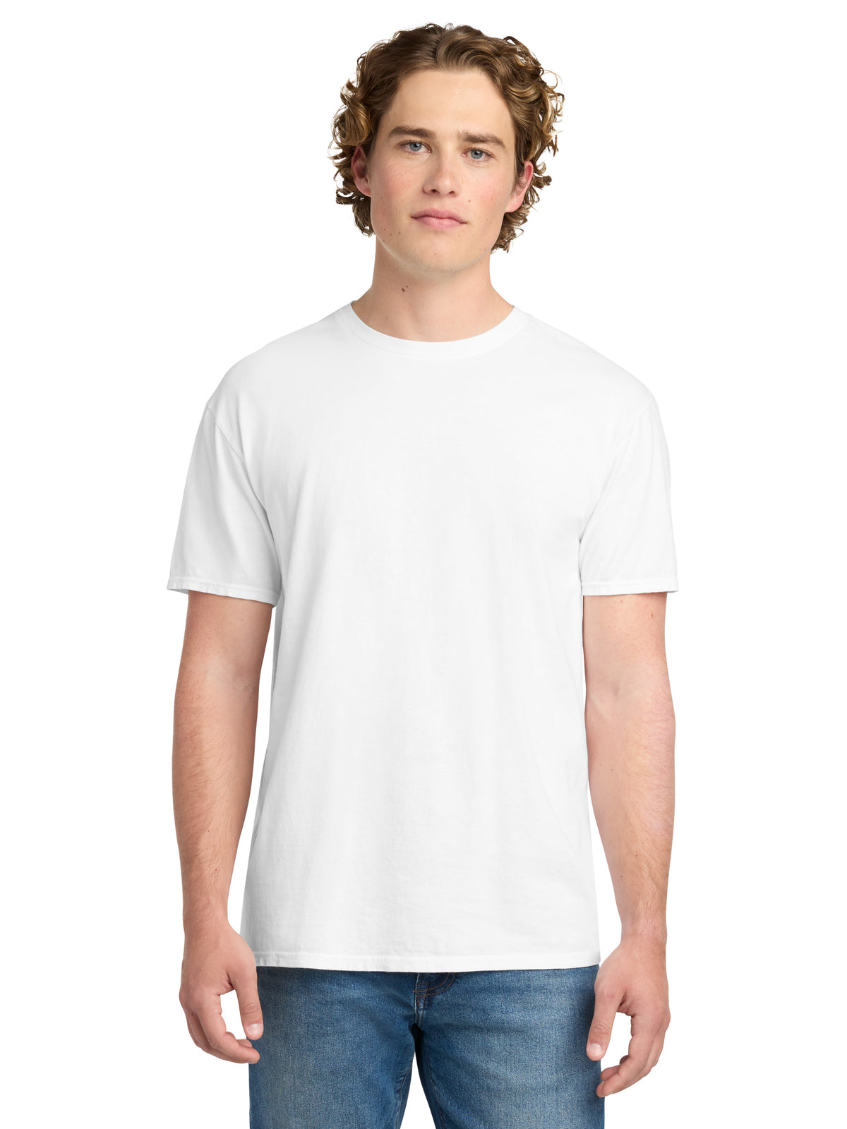 Men's Pocketless Beach Wash Garment-Dyed T-Shirt - PC099 - White