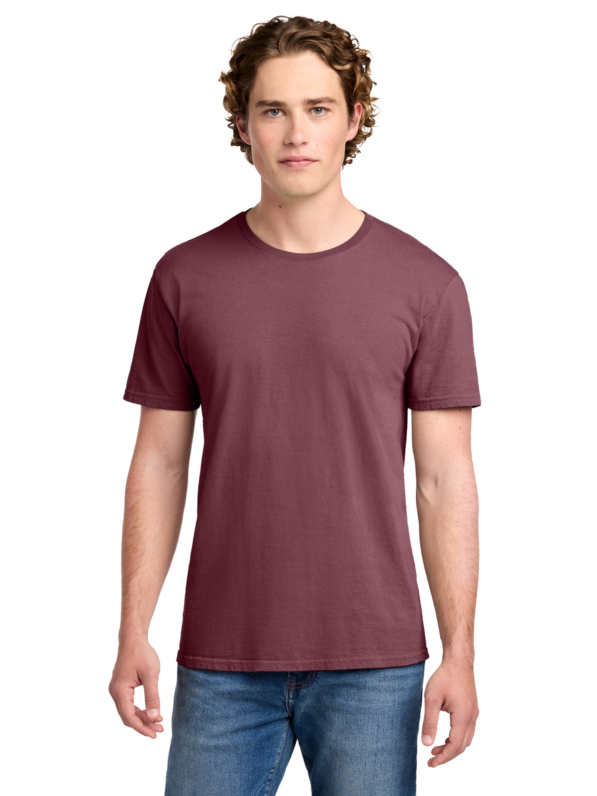 Men's Pocketless Beach Wash Garment-Dyed T-Shirt - PC099 - Wineberry