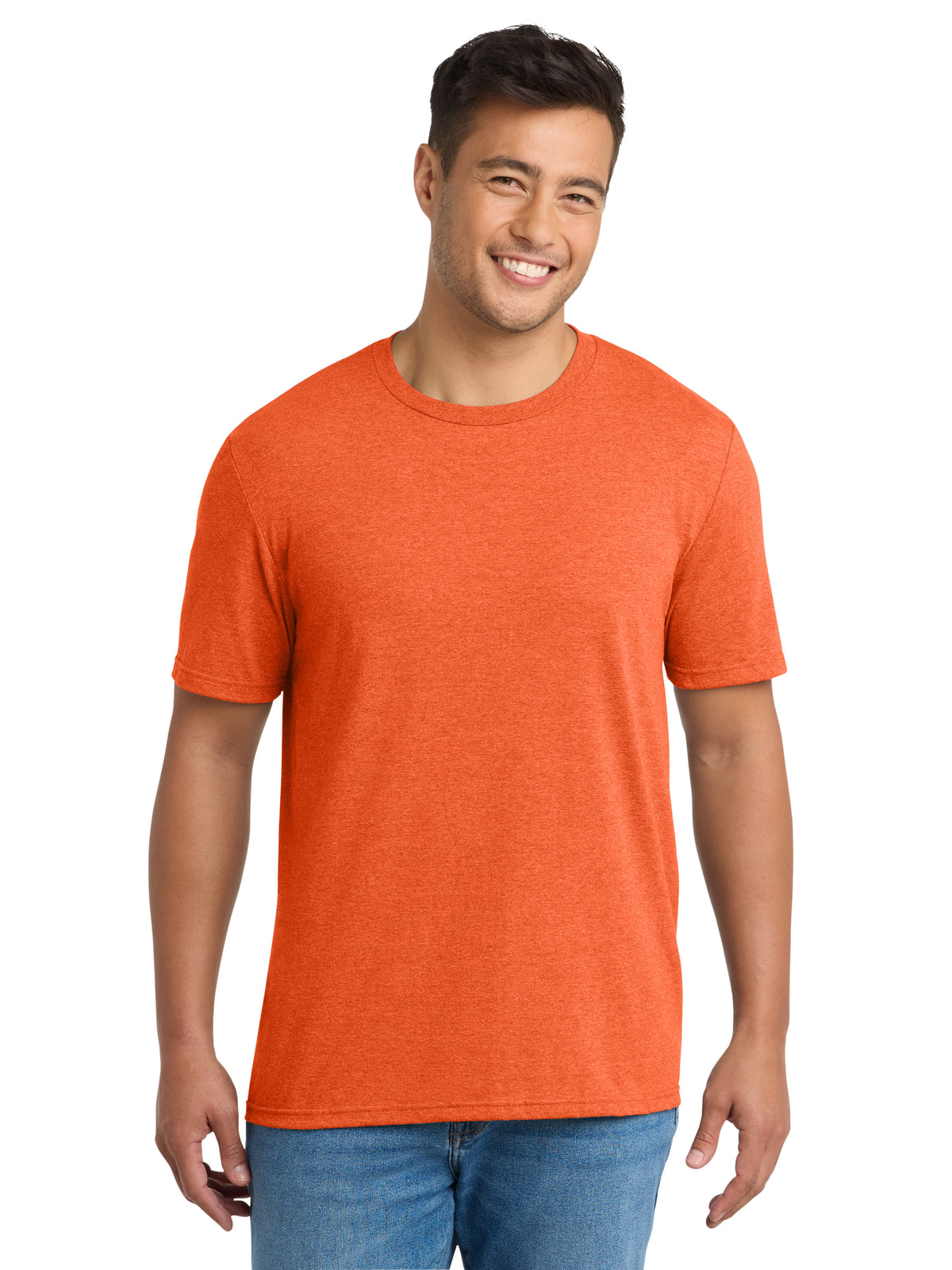 Men's Pocketless Tri-Blend Tee - PC330 - Deep Orange Heather