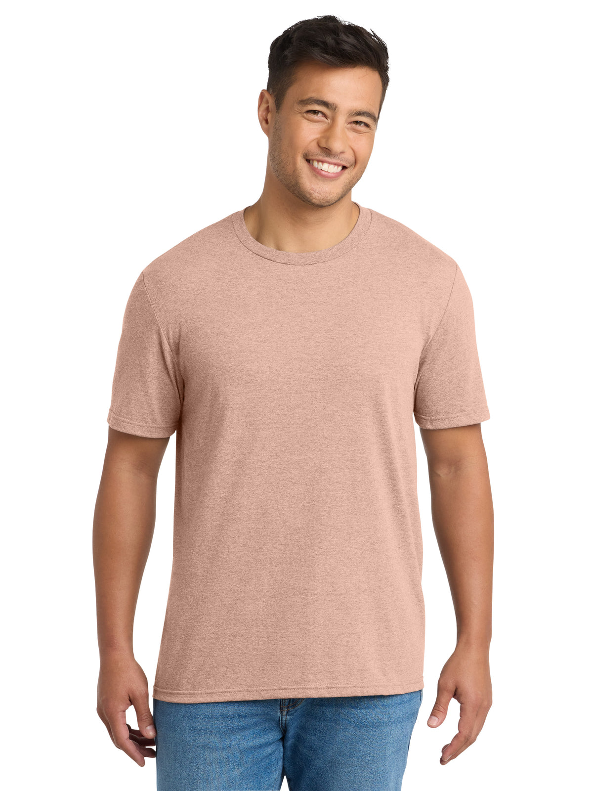 Men's Pocketless Tri-Blend Tee - PC330 - Heathered Dusty Peach