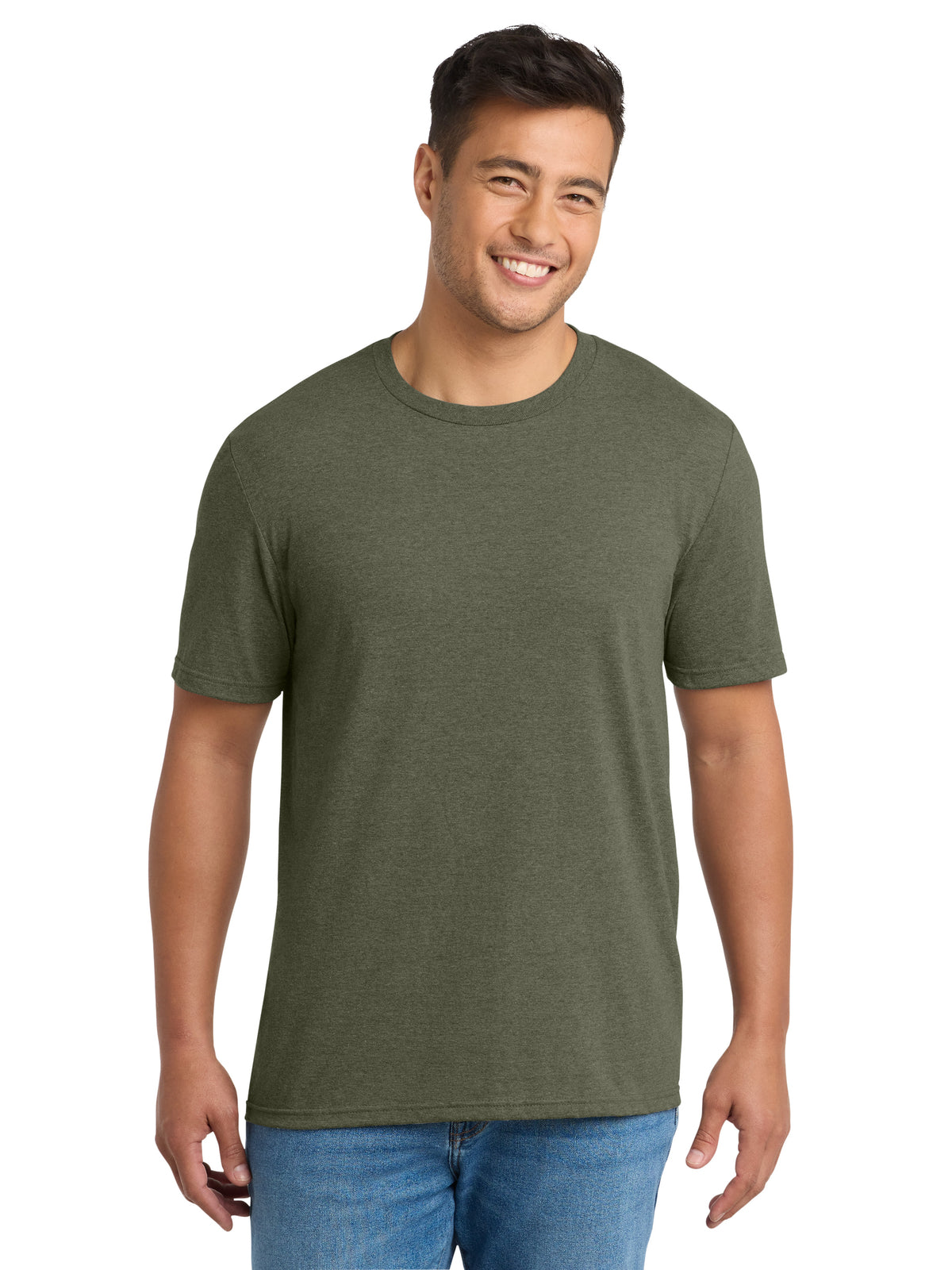 Men's Pocketless Tri-Blend Tee - PC330 - Military Green Heather