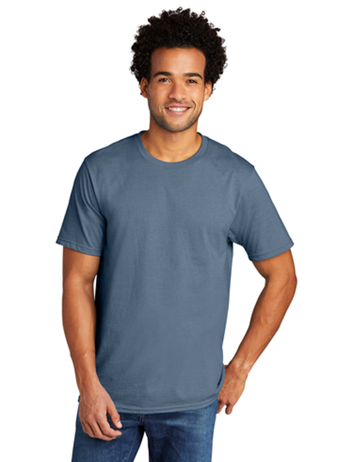 Men's Pocketless Tri-Blend Tee - PC330 - Steel Blue Heather