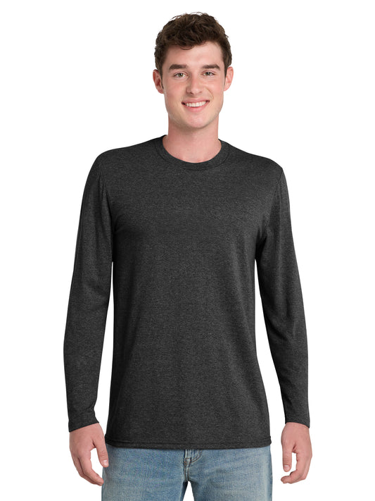 Men's Pocketless Tri-Blend Long Sleeve Tee - PC330LS - Black Heather