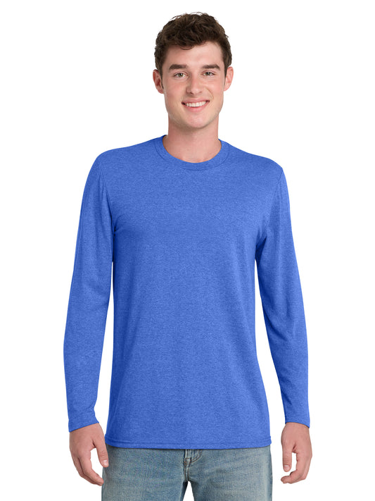 Men's Pocketless Tri-Blend Long Sleeve Tee - PC330LS - Heather Royal