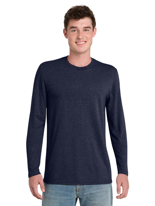 Men's Pocketless Tri-Blend Long Sleeve Tee - PC330LS - Team Navy Heather