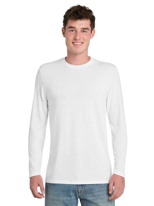 Men's Pocketless Tri-Blend Long Sleeve Tee - PC330LS - White