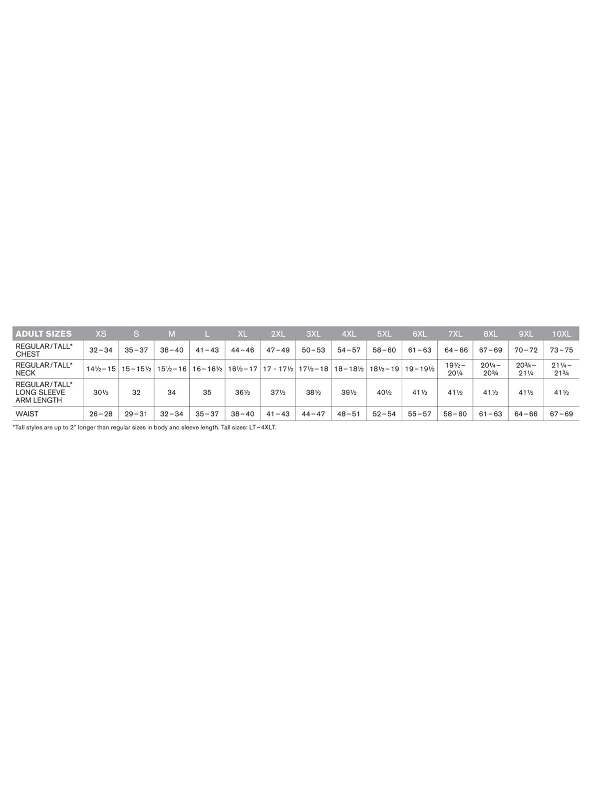 SIZECHART