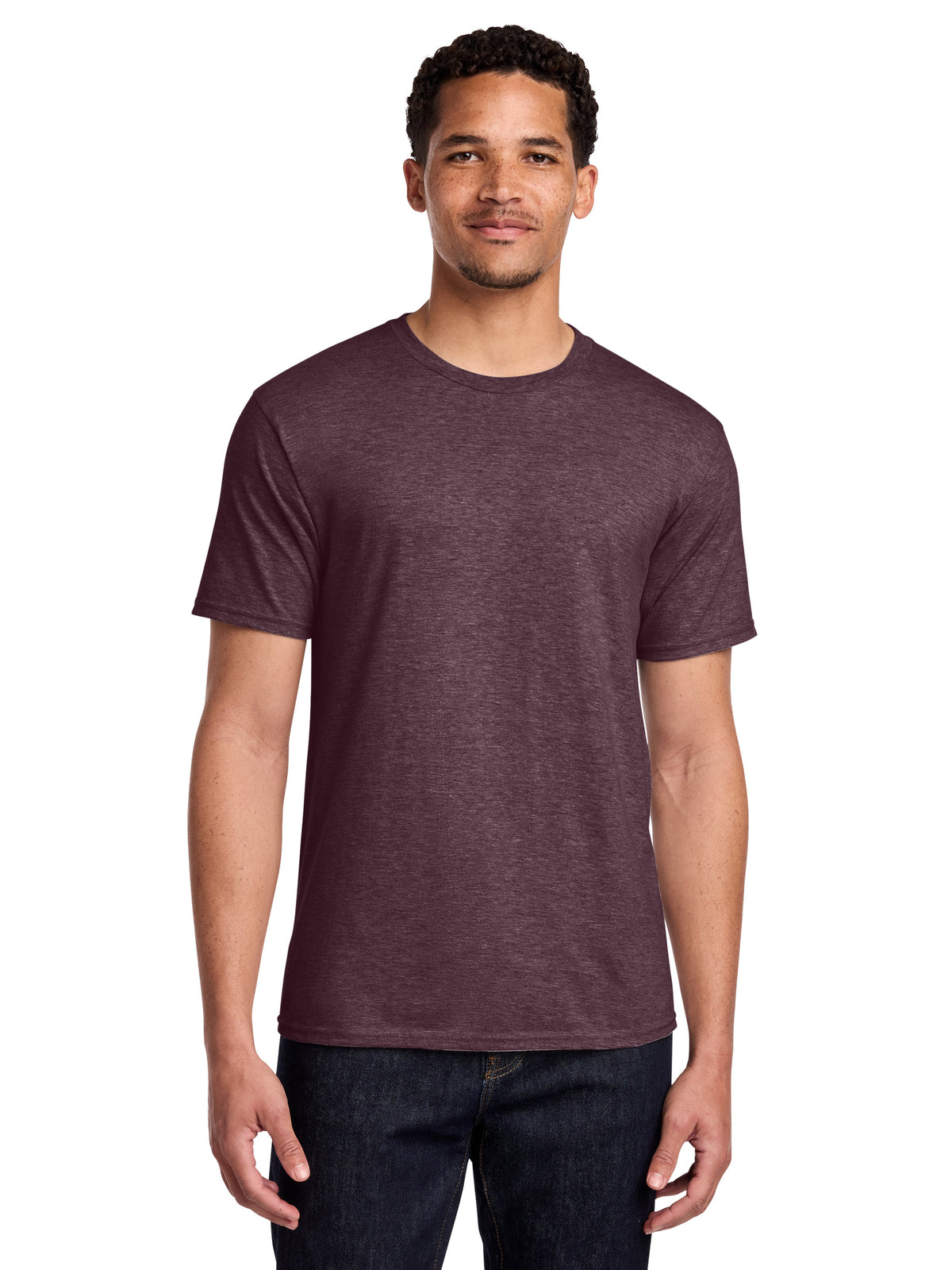 Men's Pocketless Fan Favorite Tee - PC450 - Heather Athletic Maroon