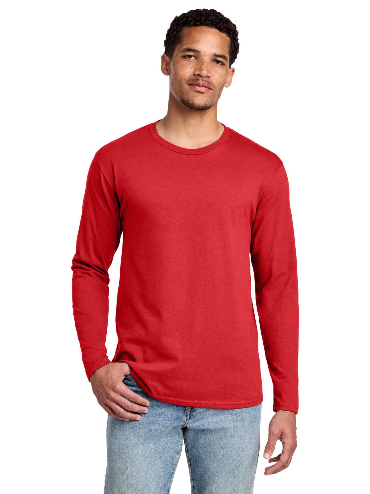 Men's Pocketless Long Sleeve Tee - PC450LS - Bright Red