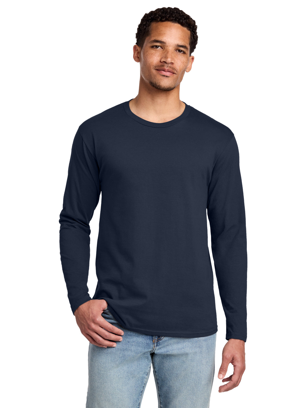 Men's Pocketless Long Sleeve Tee - PC450LS - Deep Navy