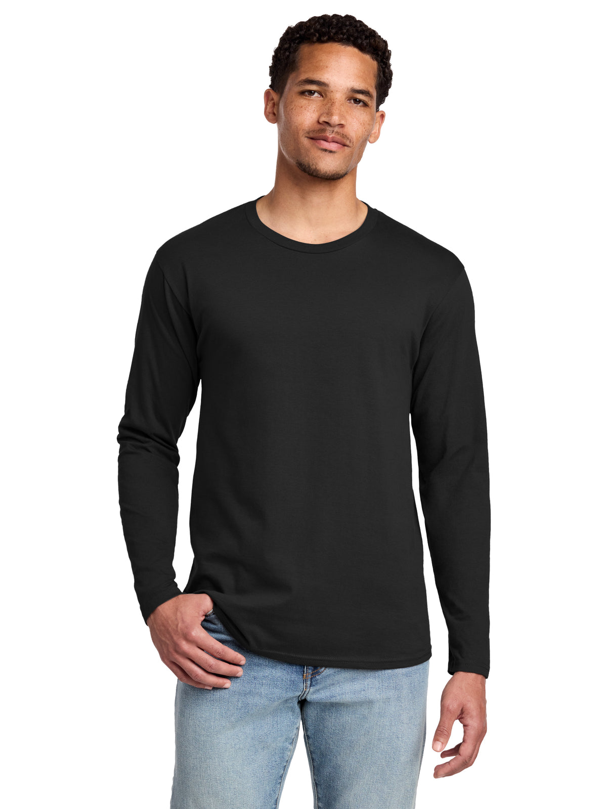 Men's Pocketless Long Sleeve Tee - PC450LS - Jet Black