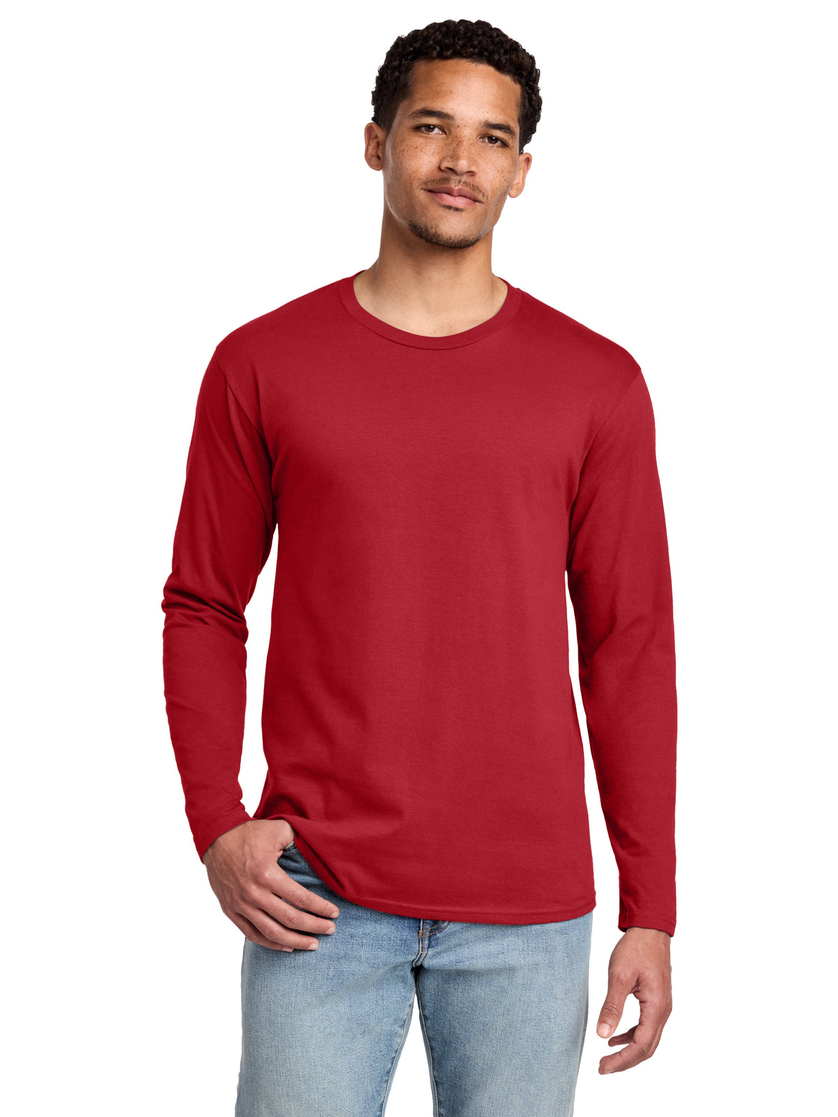 Men's Pocketless Long Sleeve Tee - PC450LS - Team Cardinal