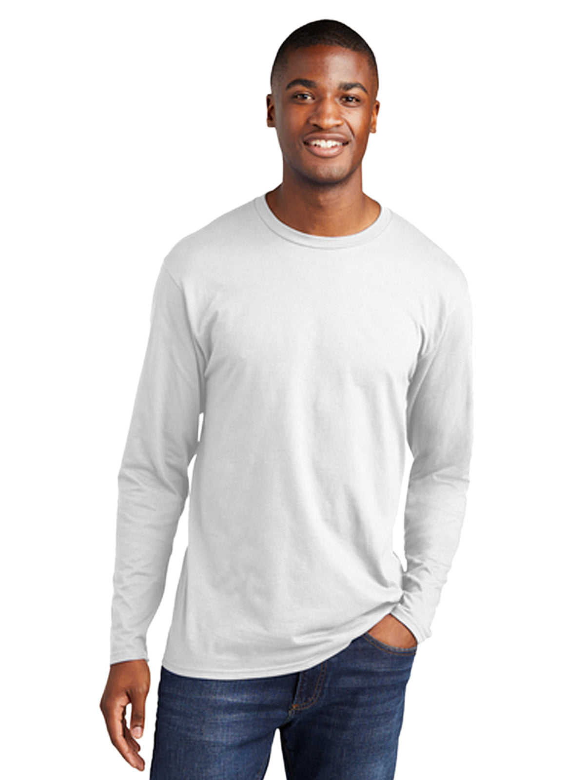 Men's Pocketless Long Sleeve Tee - PC450LS - White