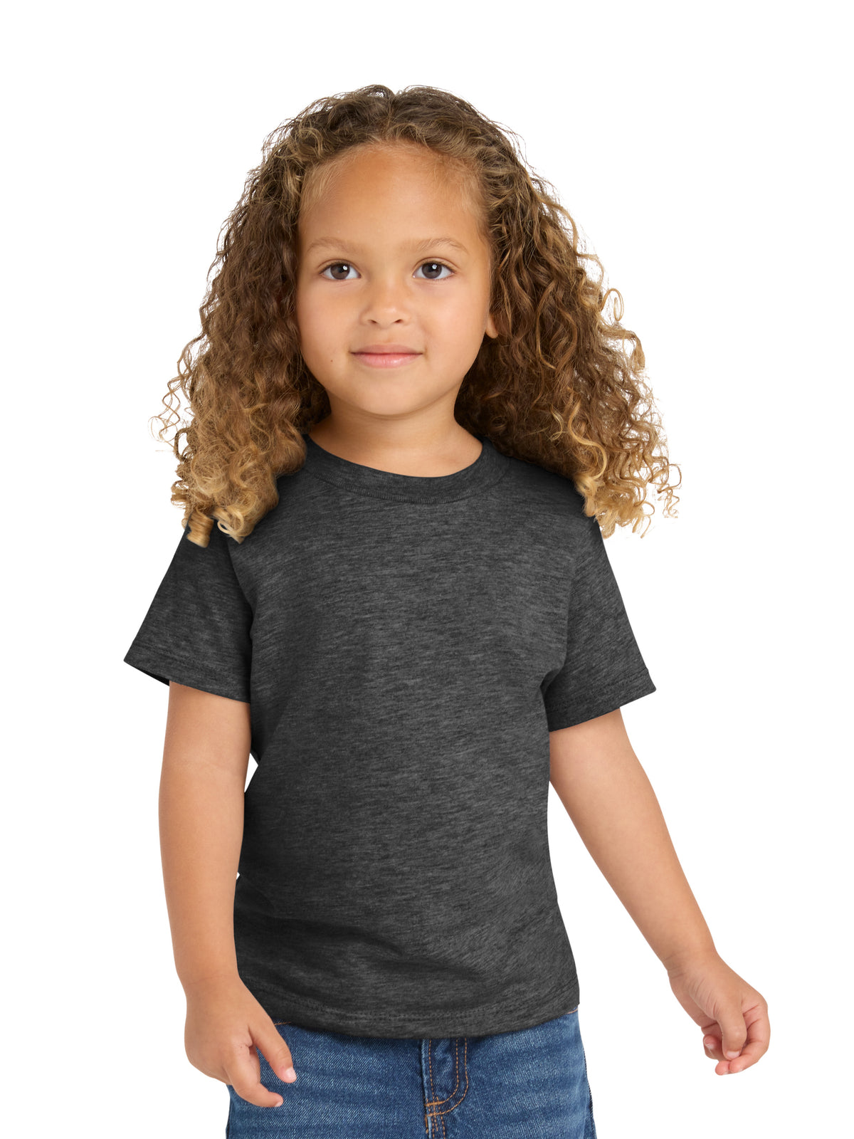 Toddler Pocketless Short Sleeve T-Shirt - PC450TD - Dark Heather Grey