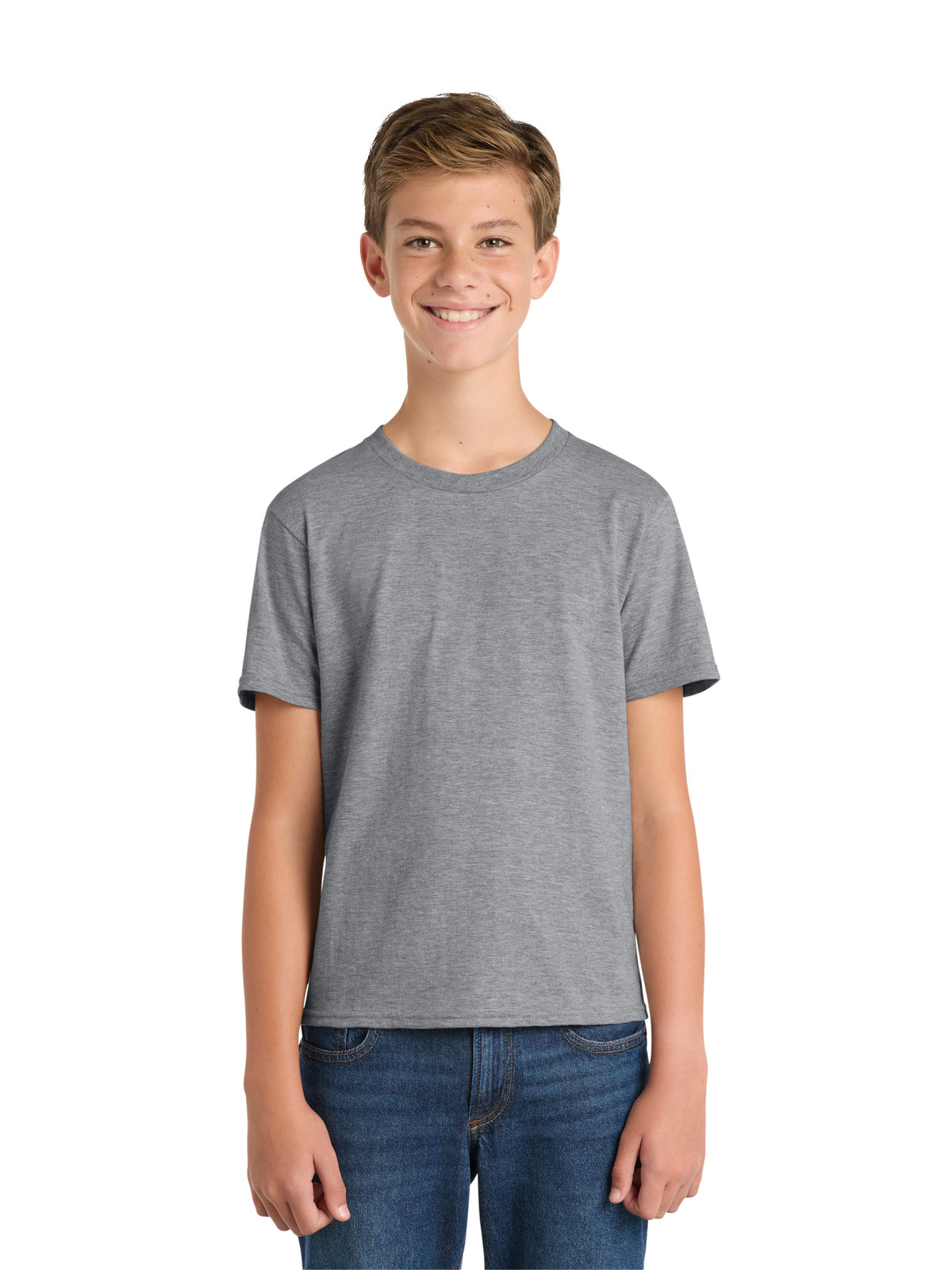 Boy's Pocketless Short Sleeve Tee - PC450Y - Athletic Heather