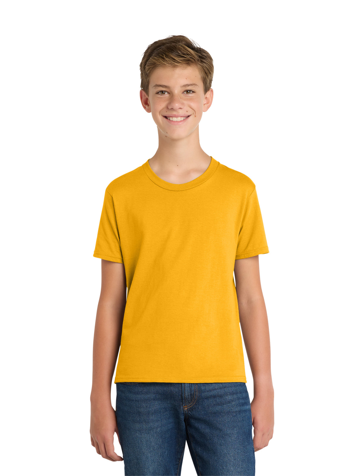 Boy's Pocketless Short Sleeve Tee - PC450Y - Bright Gold