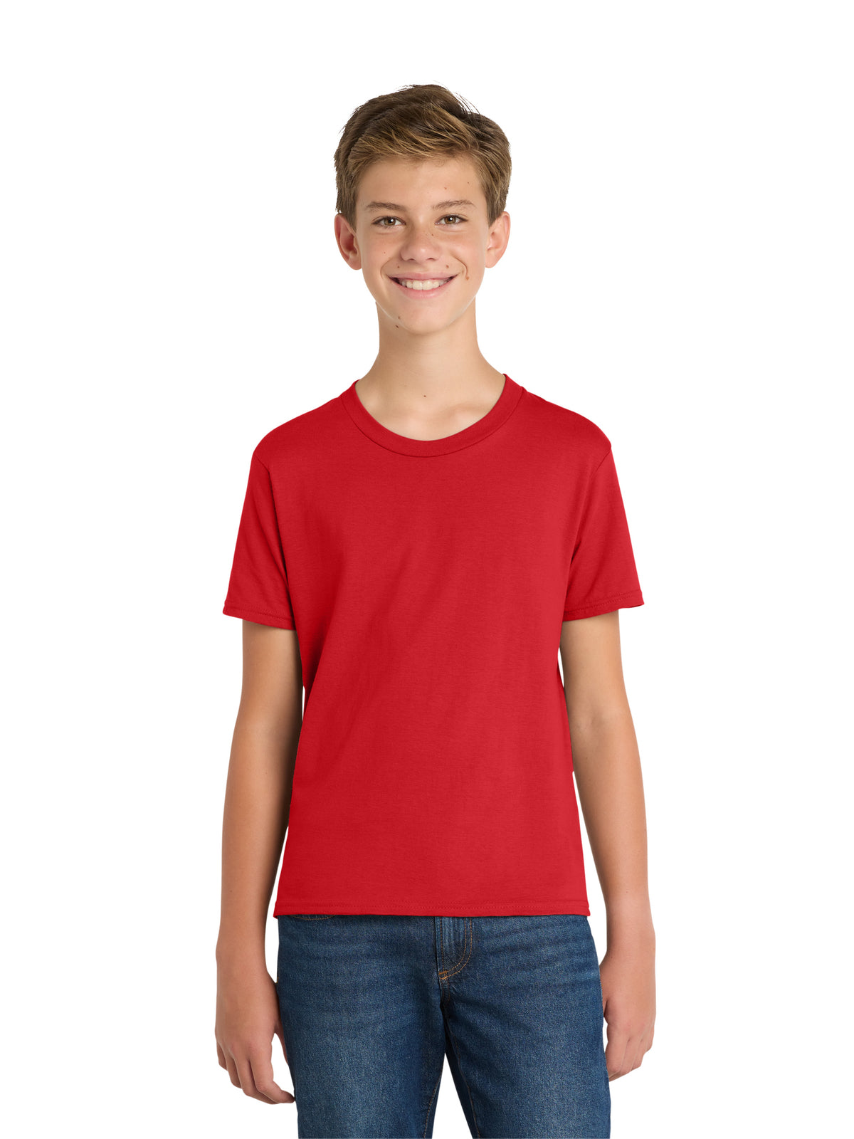Boy's Pocketless Short Sleeve Tee - PC450Y - Bright Red