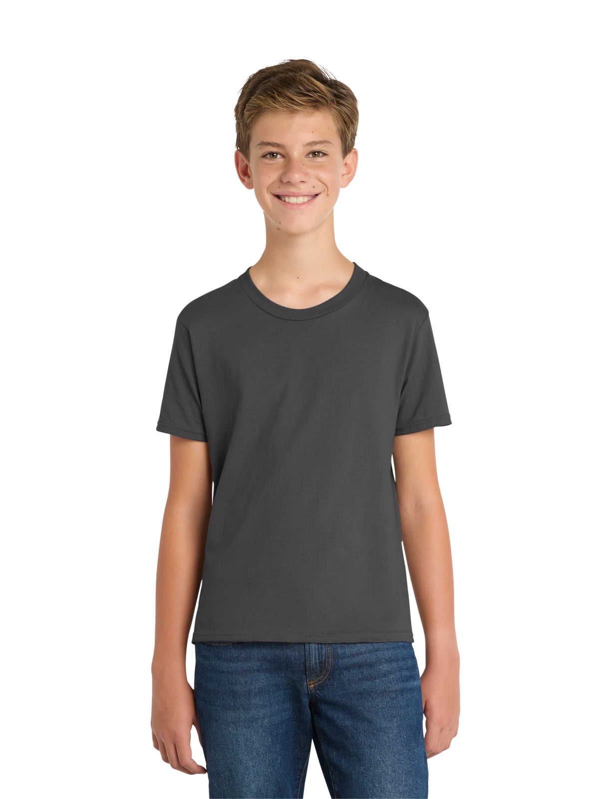 Boy's Pocketless Short Sleeve Tee - PC450Y - Charcoal
