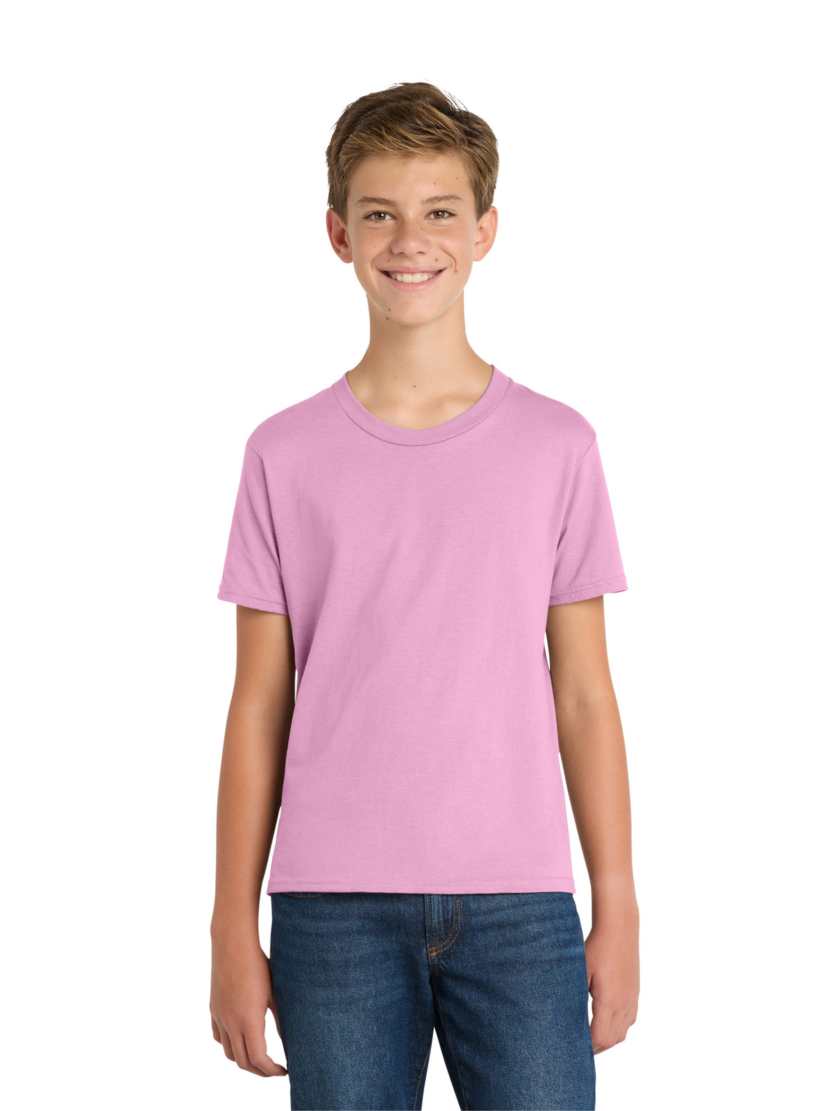 Boy's Pocketless Short Sleeve Tee - PC450Y - Candy Pink