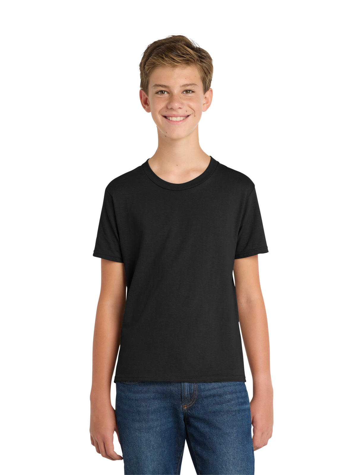 Boy's Pocketless Short Sleeve Tee - PC450Y - Jet Black