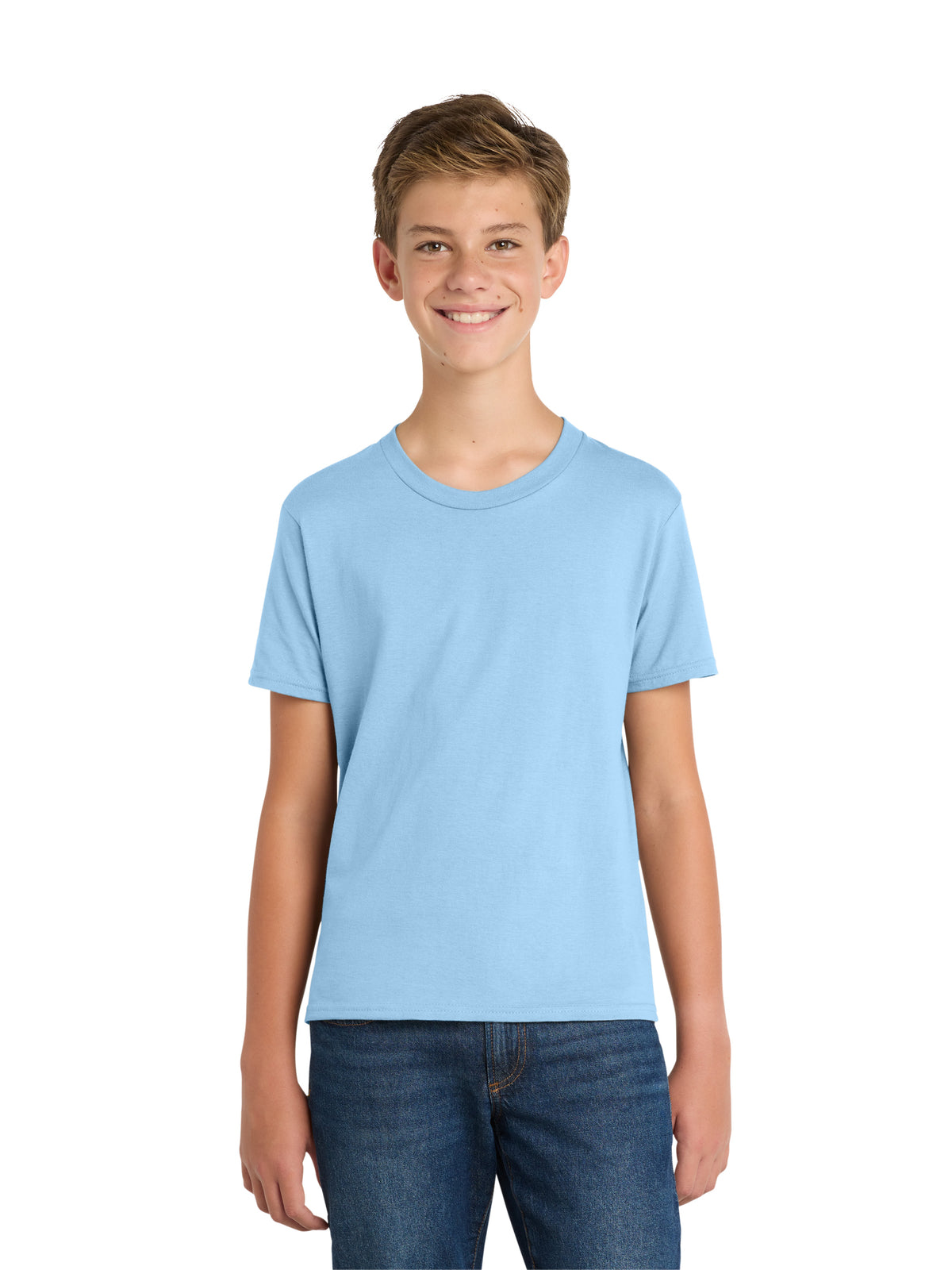 Boy's Pocketless Short Sleeve Tee - PC450Y - Light Blue