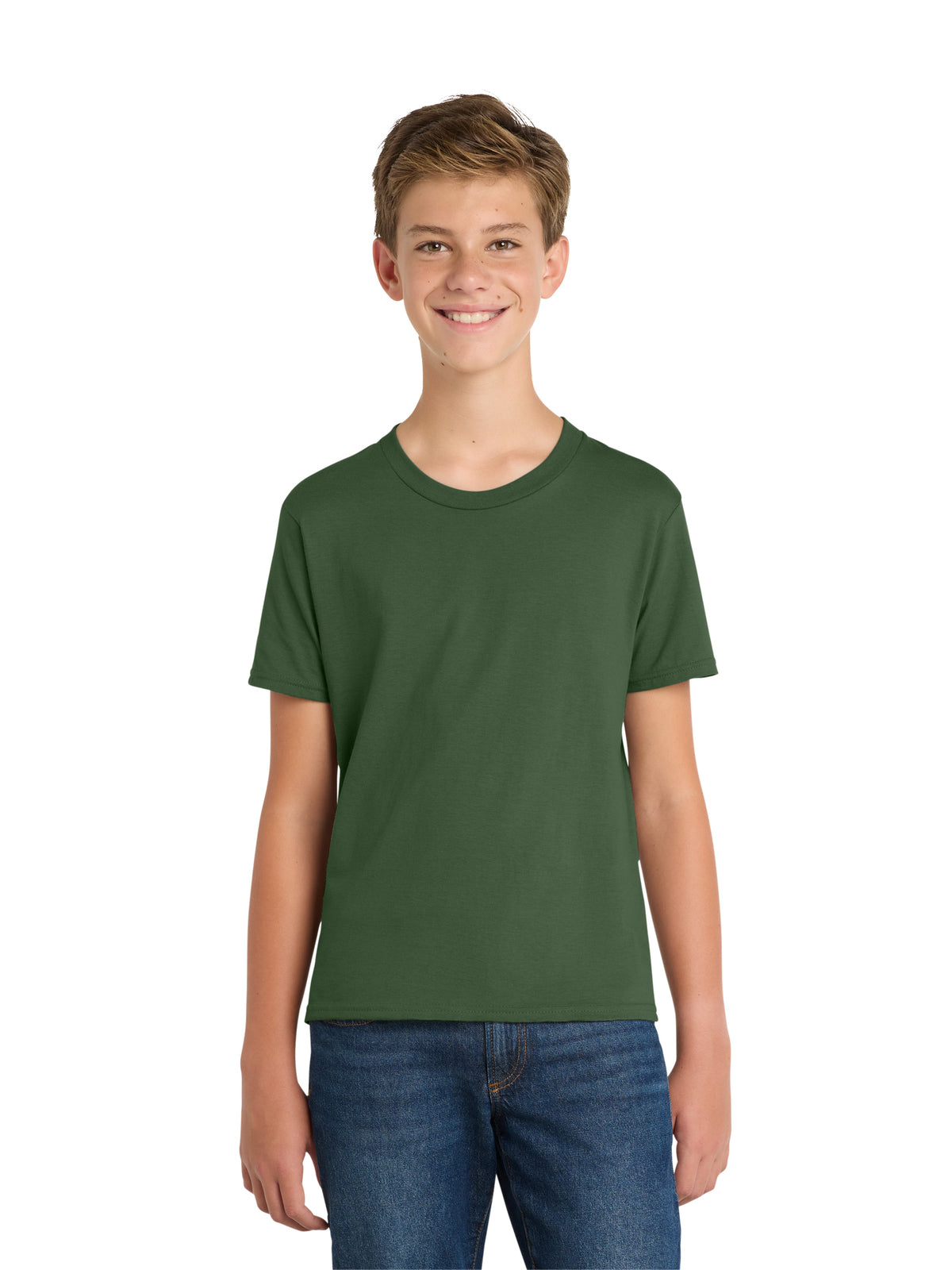 Boy's Pocketless Short Sleeve Tee - PC450Y - Olive