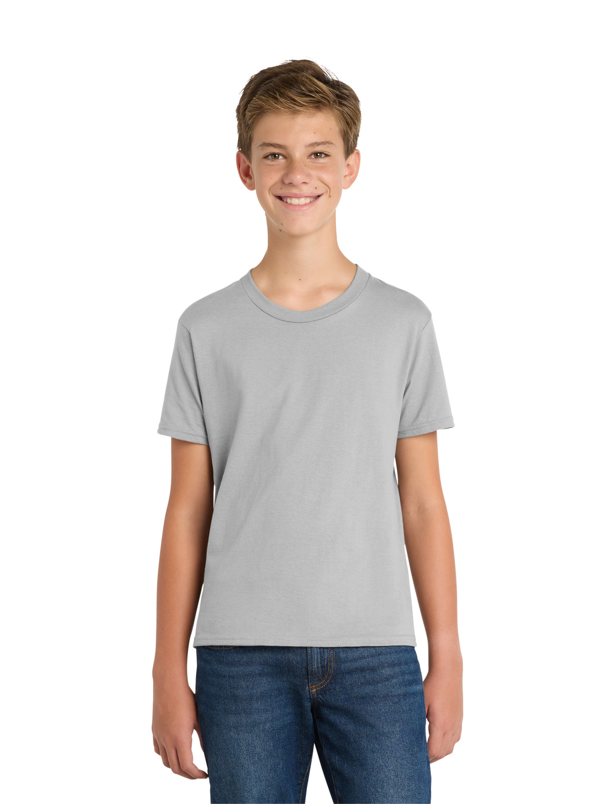 Boy's Pocketless Short Sleeve Tee - PC450Y - Silver