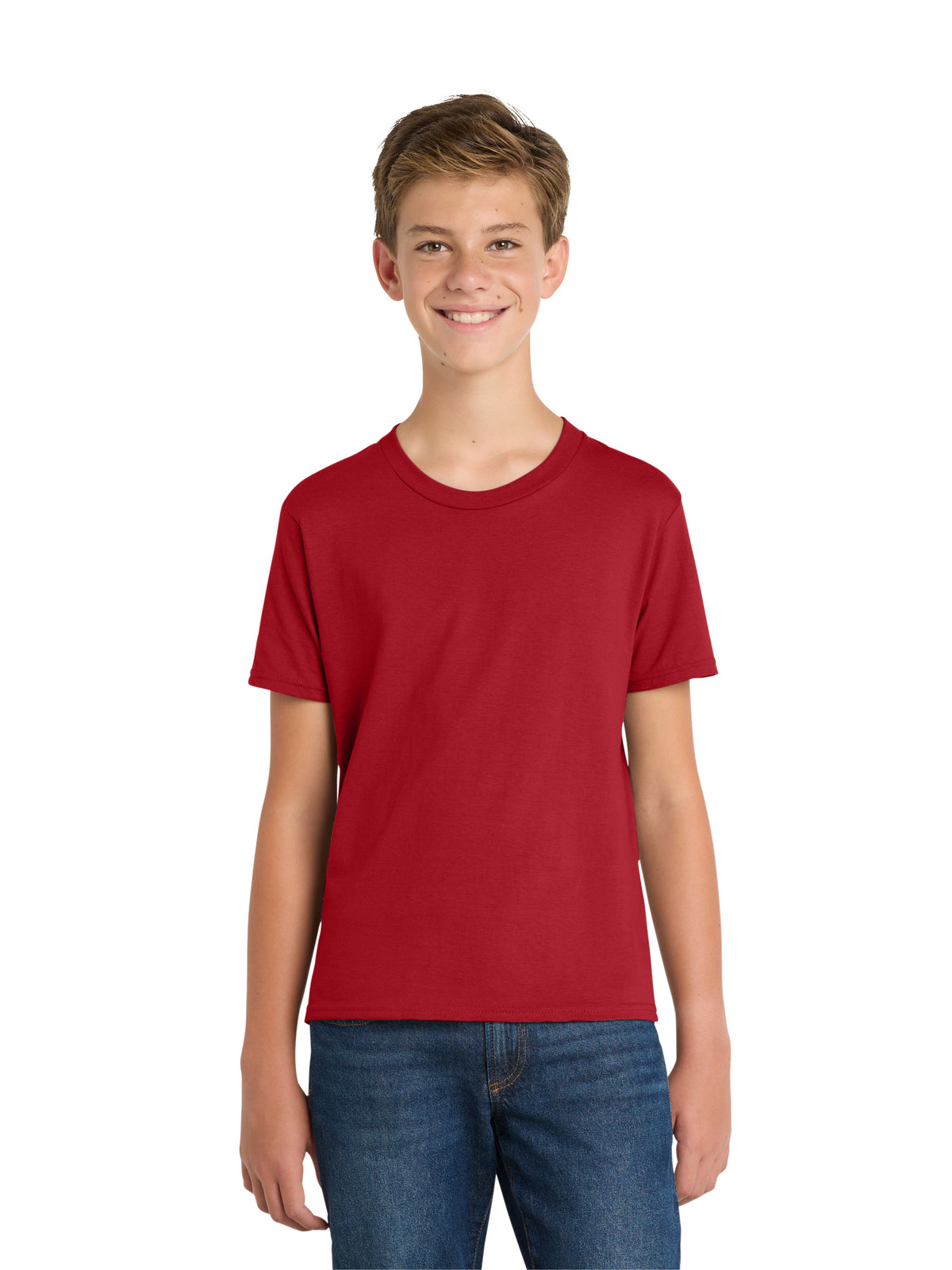 Boy's Pocketless Short Sleeve Tee - PC450Y - Team Cardinal