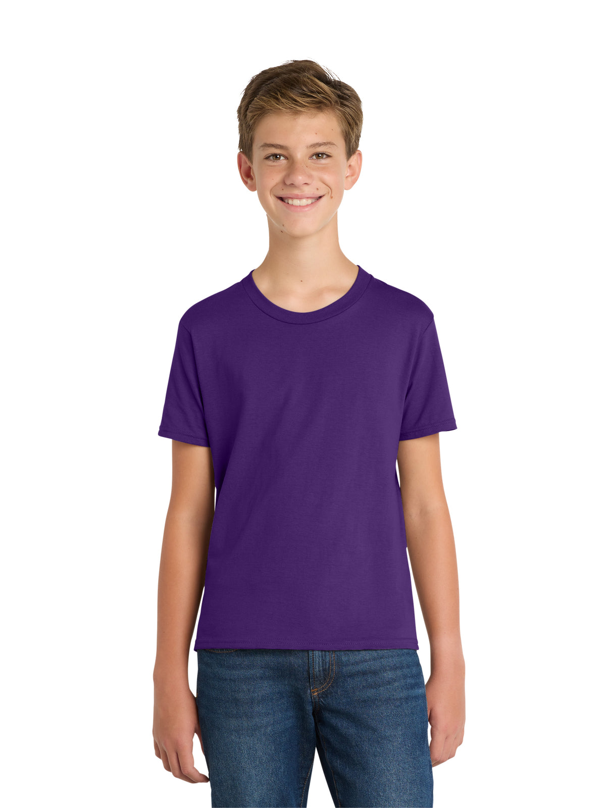 Boy's Pocketless Short Sleeve Tee - PC450Y - Team Purple