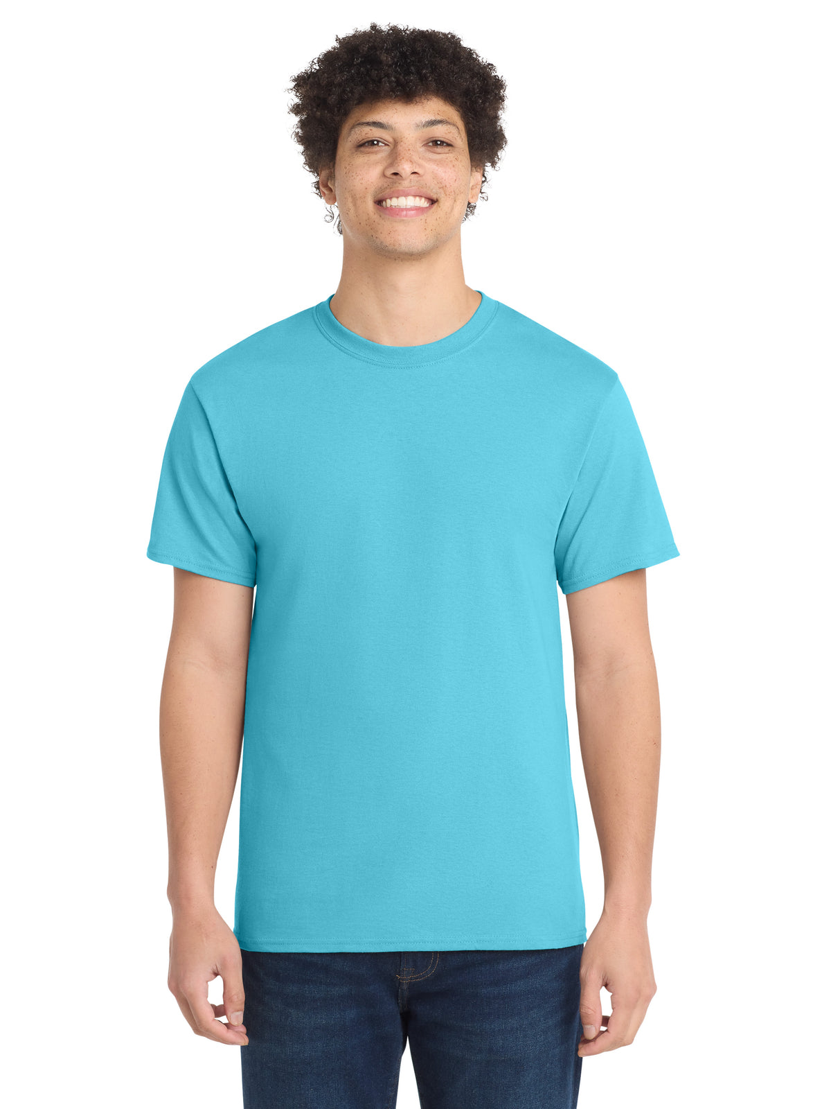 Men's Pocketless Core Cotton Tee - PC54 - Aquatic Blue