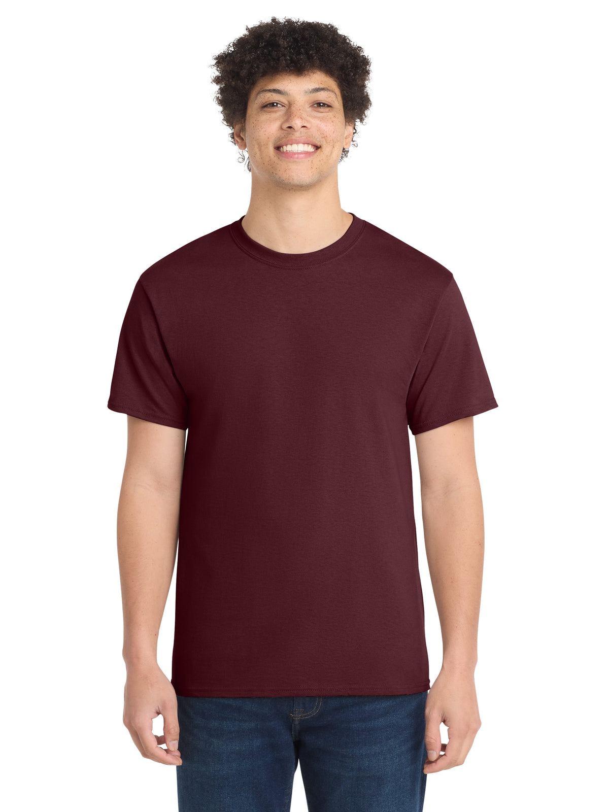 Men's Pocketless Core Cotton Tee - PC54 - Athletic Maroon