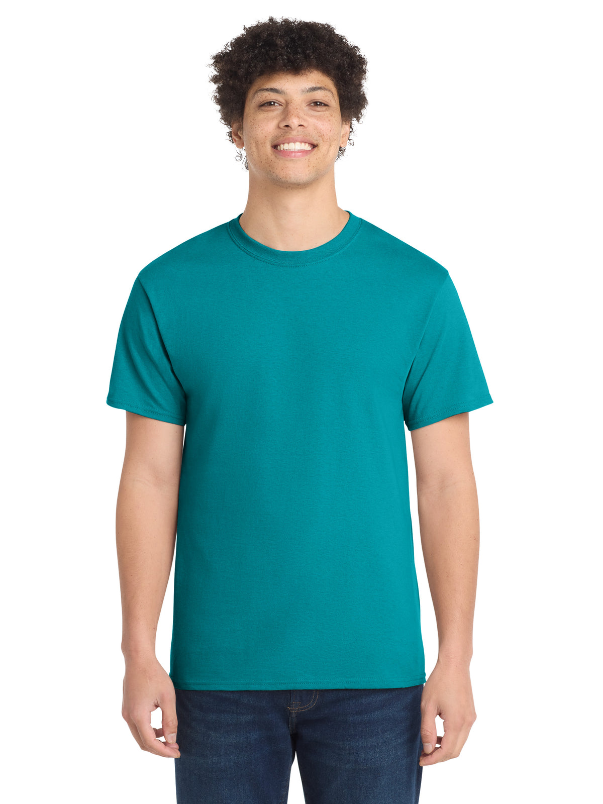 Men's Pocketless Core Cotton Tee - PC54 - Bright Aqua