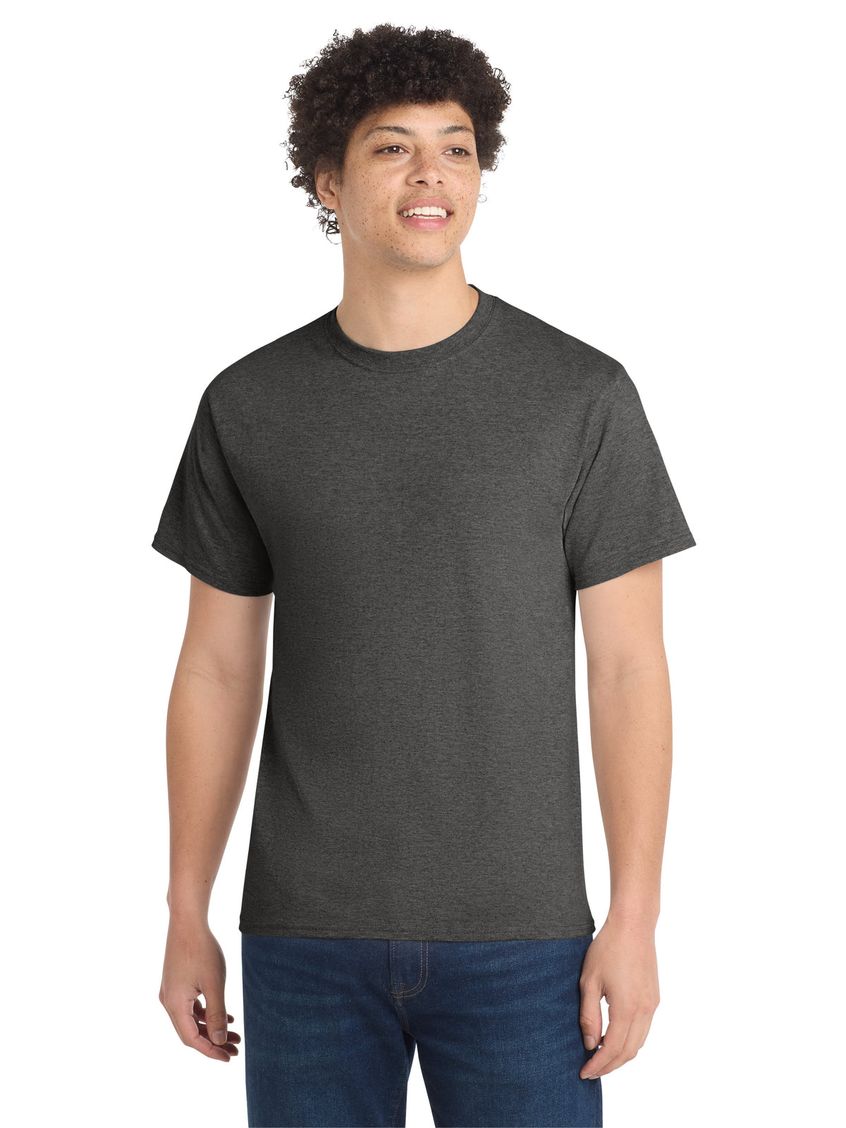 Men's Pocketless Core Cotton Tee - PC54 - Dark Heather Grey