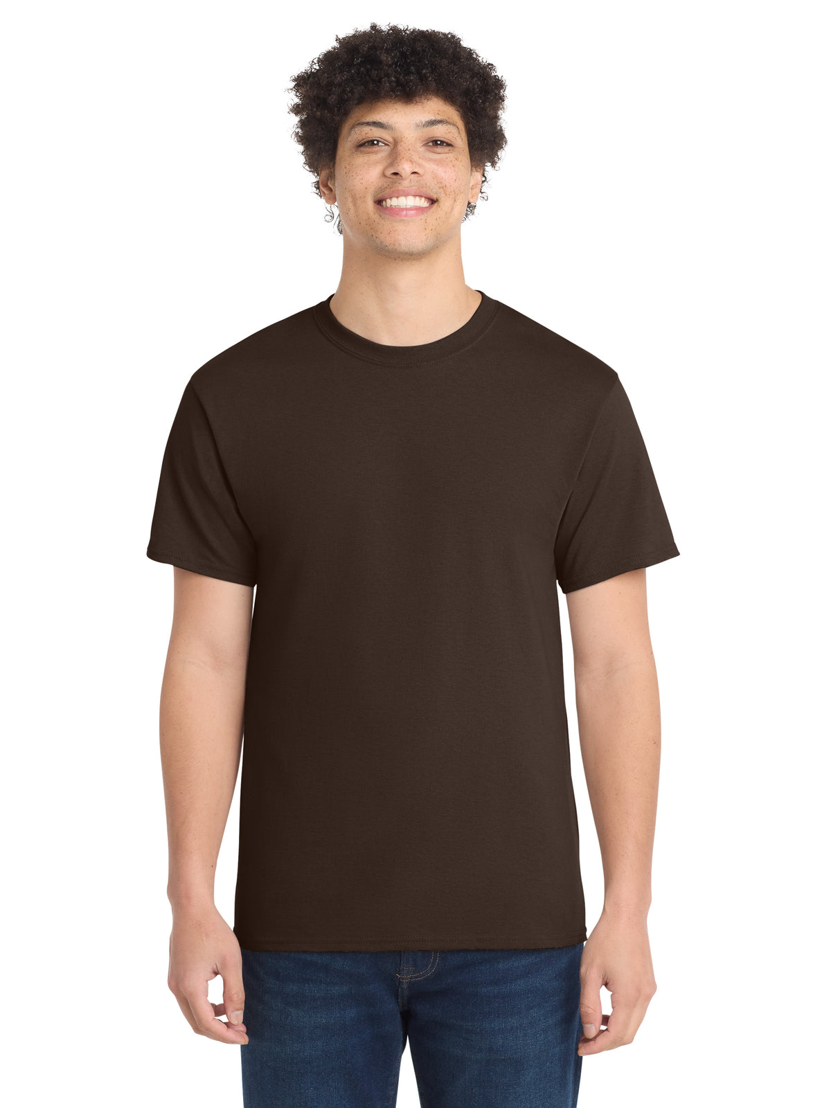 Men's Pocketless Core Cotton Tee - PC54 - Dark Chocolate Brown