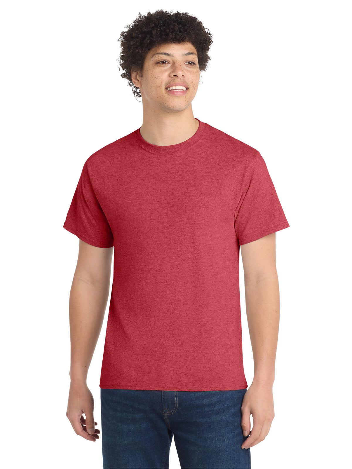 Men's Pocketless Core Cotton Tee - PC54 - Heather Red