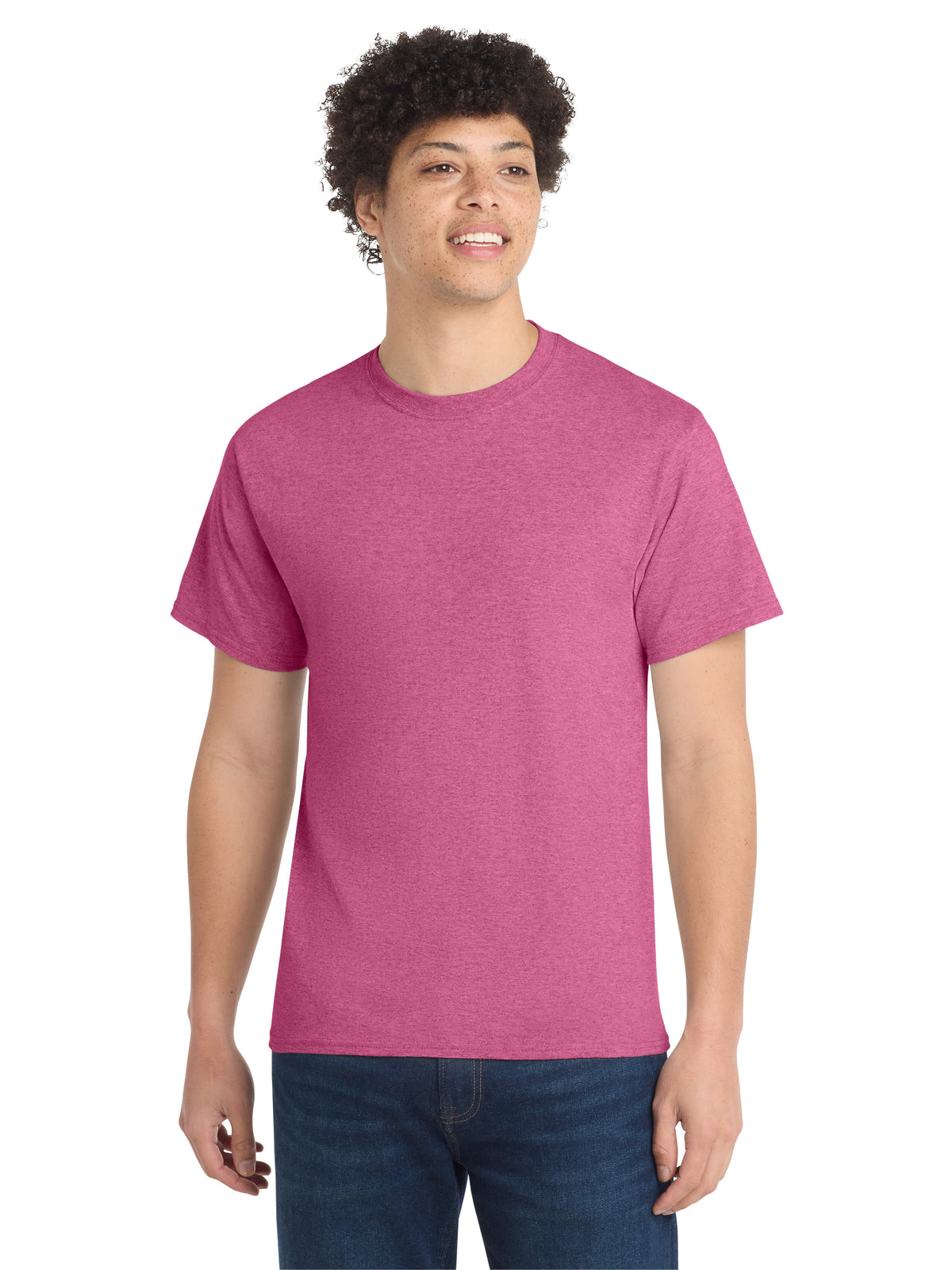 Men's Pocketless Core Cotton Tee - PC54 - Heather Sangria