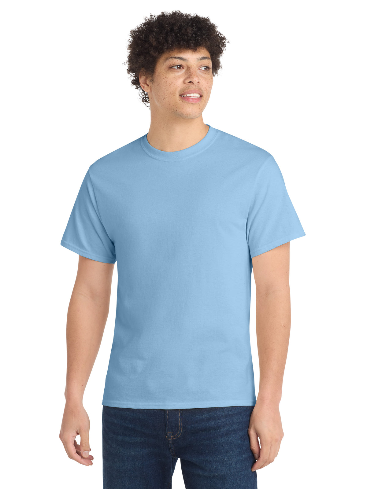 Men's Pocketless Core Cotton Tee - PC54 - Light Blue