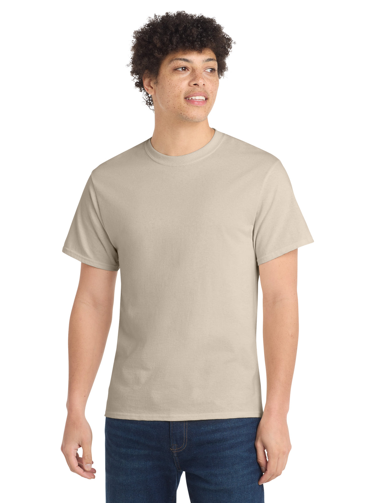 Men's Pocketless Core Cotton Tee - PC54 - Light Sand