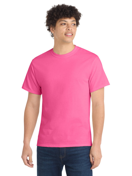 Men's Pocketless Core Cotton Tee - PC54 - Neon Pink
