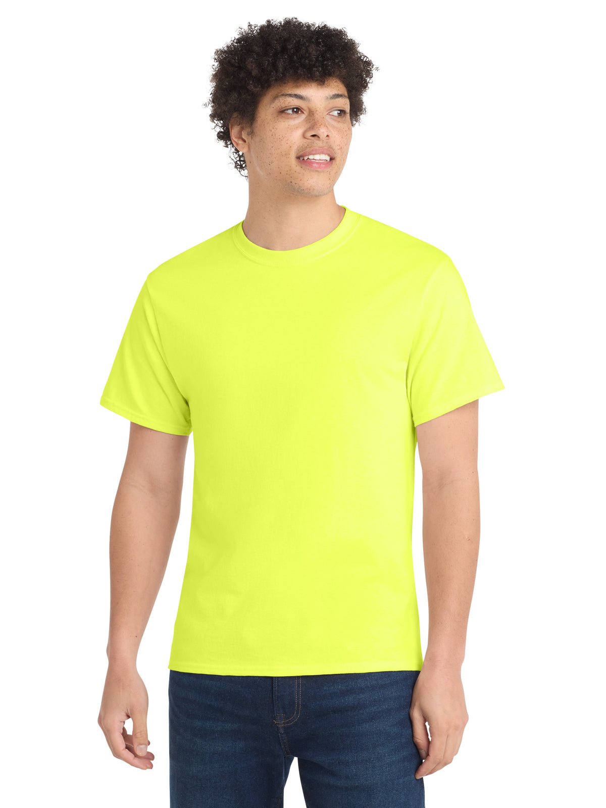 Men's Pocketless Core Cotton Tee - PC54 - Neon Yellow