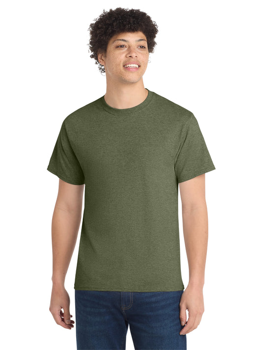Men's Pocketless Core Cotton Tee - PC54 - Olive Drab Green Heather
